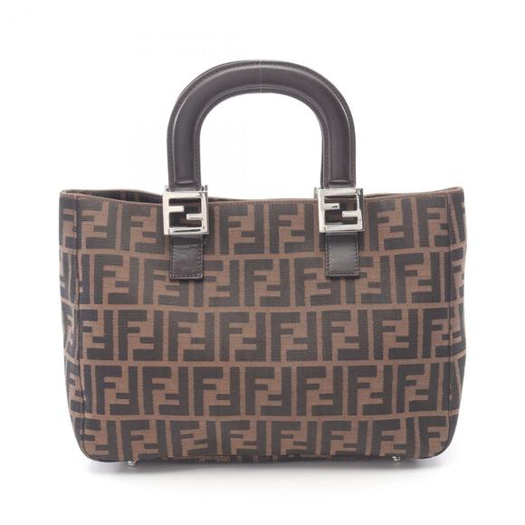 FENDI Brown Leather Zucca Bag - Picture 1 of 8